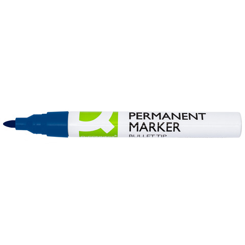Marcatore permanente Q-Connect con fusto in metallo e punta conica 4 mm blu KF11709